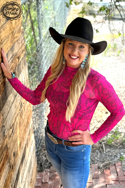 COWGIRLS LIKE US MESH TOP