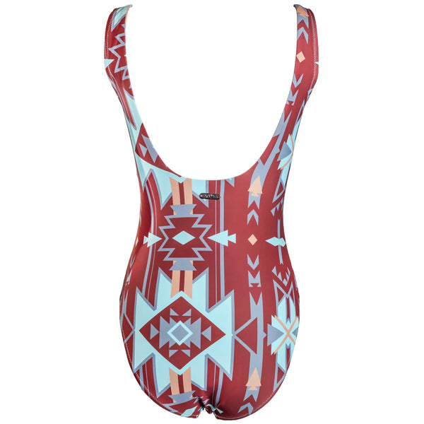 HOOEY "THE OLLIE" ONE PIECE SWIMSUIT RUST/AZTEC