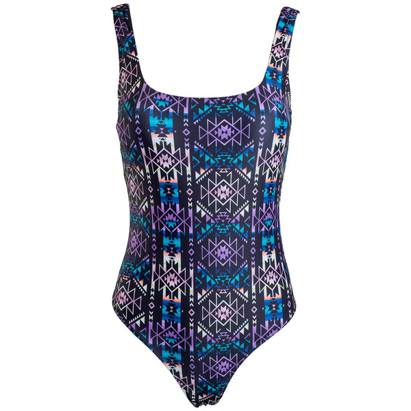 HOOEY "THE OLLIE" ONE PIECE SWIMSUIT BLACK/AZTEC