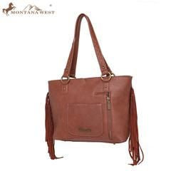 Montana West Fringe and Studs Concealed Carry Western Wide Tote
