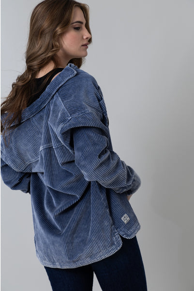 KIMES RANCH LUNA CORD TOP-Slate