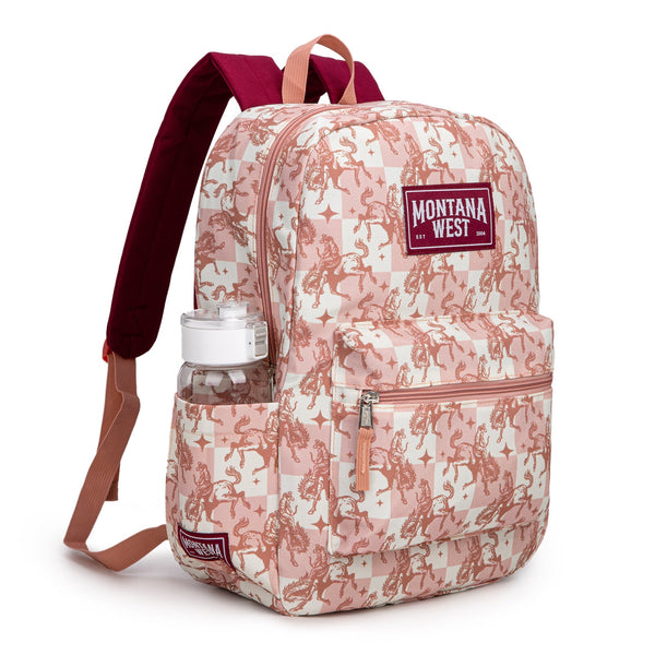 Montana West Bucking Cowgirl Print Backpack