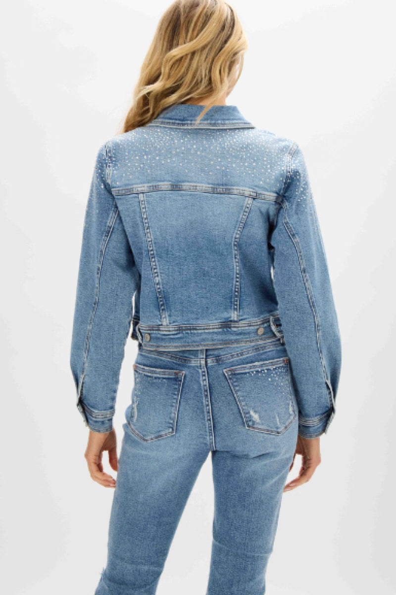 Judy Blue Black Rhinestone Denim Jacket – Spotted Sparrow Boutique