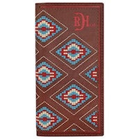 RED DIRT HAT CO RODEO WALLET TOOLED W/AZTEC NEEDLEPOINT