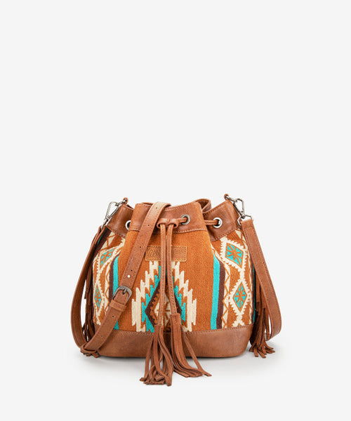 WRANGLER AZTEC KNITTED BUCKET BAG