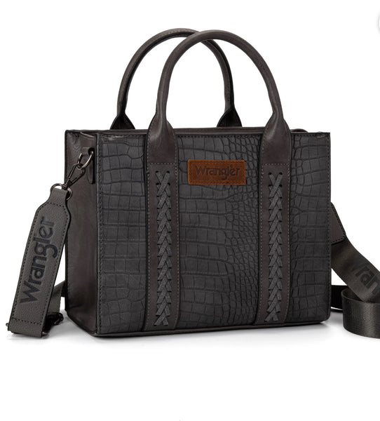 Wrangler Croc Print Concealed Carry Tote - Grey