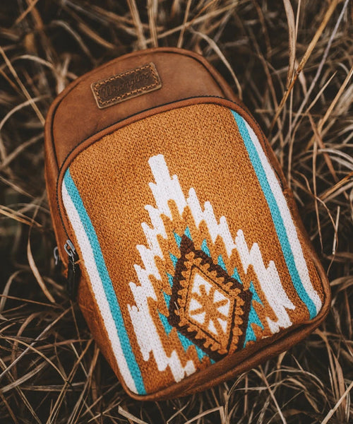 WRANGLER AZTEC KNITTED SLING BAG