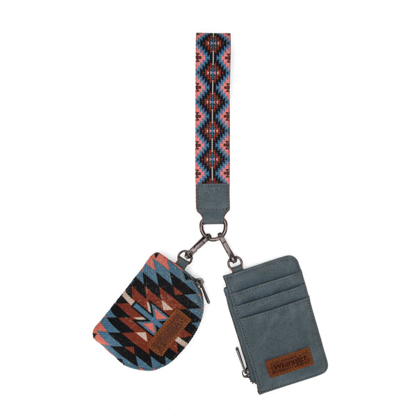 Wrangler Southwestern Art Print Dual Pouch Wristlet