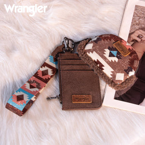 Wrangler Sherpa Southwestern Art Print Dual Pouch Wristlet
