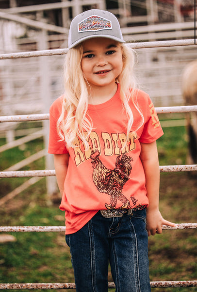 Red Dirt Youth Boots n' Beaks Heather Red