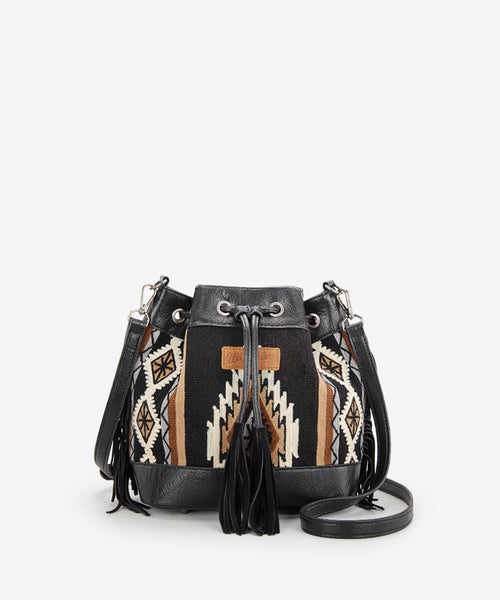 WRANGLER AZTEC KNITTED BUCKET BAG