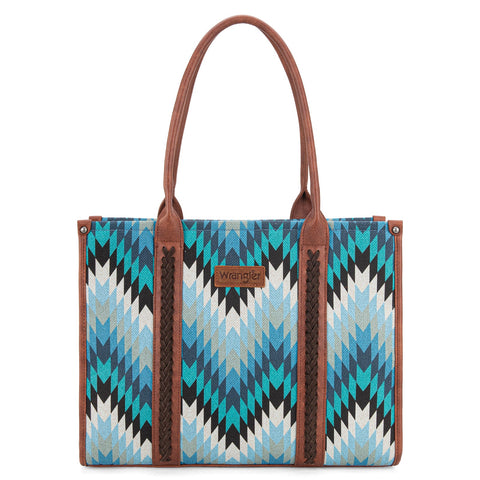 WRANGLER SOUTHWESTERN PATTERN CONCEALED CARRY WIDE TOTE-Jean