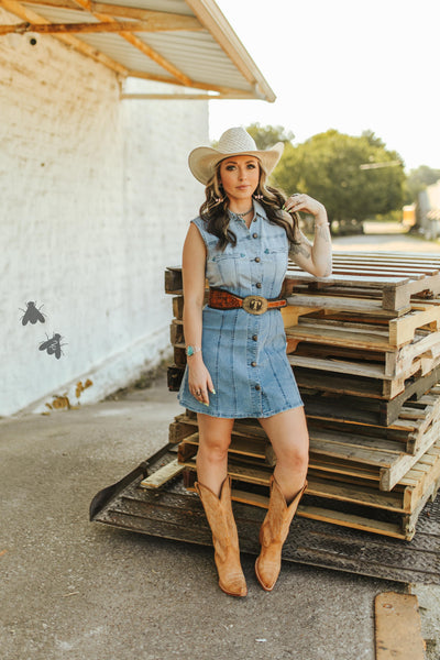 DENIM SWEETHEART DRESS