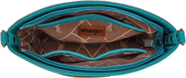 WRANGLER CASUAL PLAIN ZIPPER CROSSBODY BAG-Turquoise