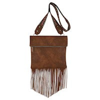 RED DIRT HAT COMPANY LADIES CROSSBODY BROWN W/FRINGE