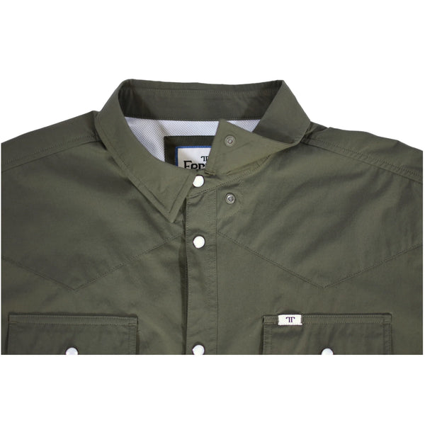 CORE - Olive Green Long Sleeve Snap Shirt