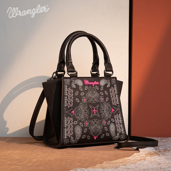 Wrangler Paisley Mini Satchel/Crossbody - Coffee