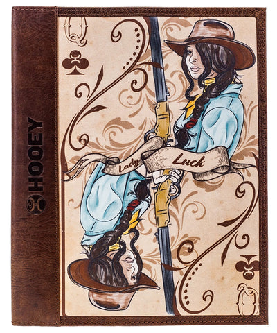 Lady Luck Hooey Notebook Cover Western Card Art Cover with Brown Hooey Logo on Binding