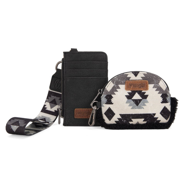 Wrangler Sherpa Southwestern Art Print Dual Pouch Wristlet