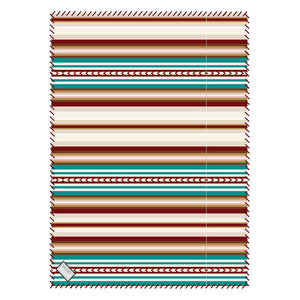 HOOEY FLEECE BLANKET RED/WHITE/TURQUOISE SERAPE