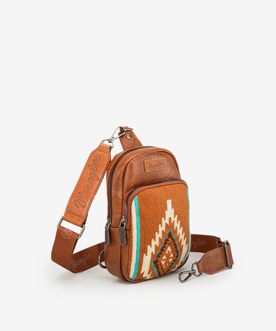 WRANGLER AZTEC KNITTED SLING BAG