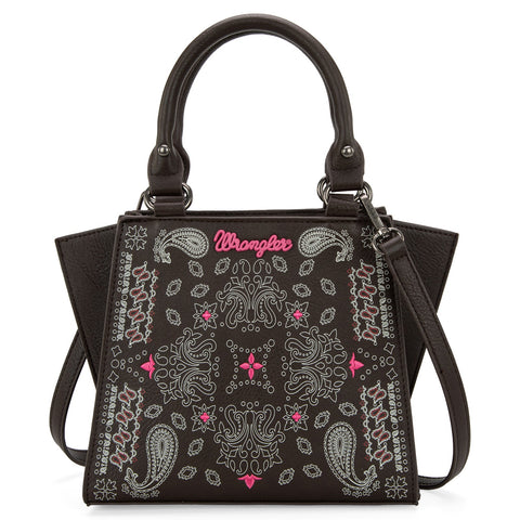 Wrangler Paisley Mini Satchel/Crossbody - Coffee