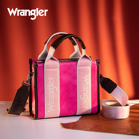 Wrangler Color Block Small Tote/Crossbody -Hot Pink