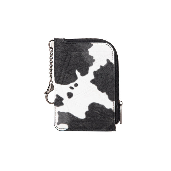 Wrangler Cow Print Print Mini Zip Card Case - Black