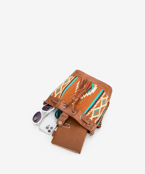 WRANGLER AZTEC KNITTED BUCKET BAG