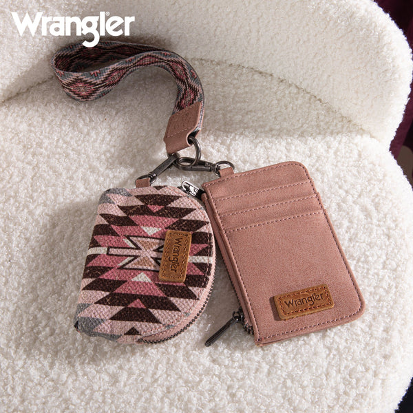 Wrangler Southwestern Art Print Dual Pouch Wristlet