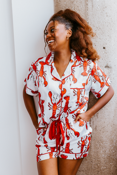 Coastal Crustacean Satin Pajamas