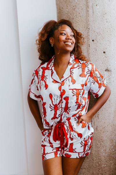Coastal Crustacean Satin Pajamas