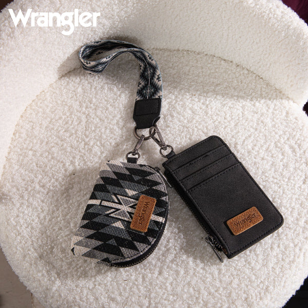Wrangler Southwestern Art Print Dual Pouch Wristlet