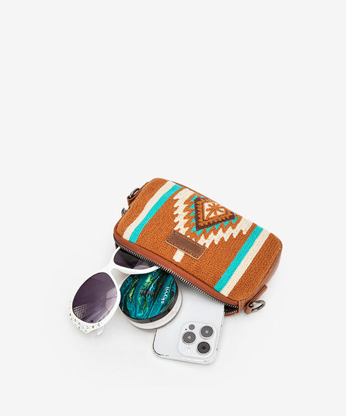 WRANGLER AZTEC KNITTED MINI CROSSBODY