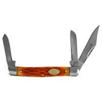 JUSTIN STOCKMAN KNIFE JIGGED BONE HANDLE- 3 BLADE