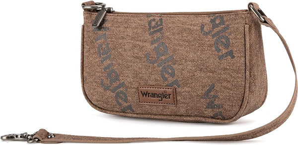 Wrangler Shoulder Bag for Women 90s Retro Top-Handle Hobo Handbag-Brown