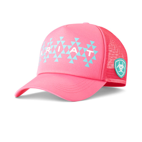 Ariat Ladies Pony Flow Southwest Print Logo Hot Pink