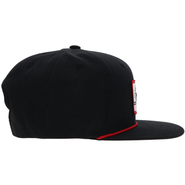 HOOEY "JOHN WAYNE" HAT BLACK W/RED & WHITE PATCH