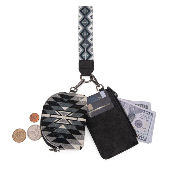 Wrangler Southwestern Art Print Dual Pouch Wristlet