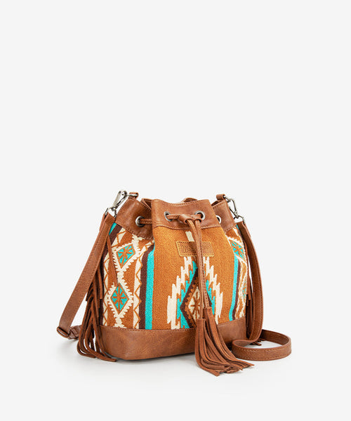 WRANGLER AZTEC KNITTED BUCKET BAG