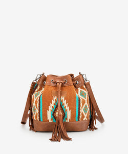 WRANGLER AZTEC KNITTED BUCKET BAG