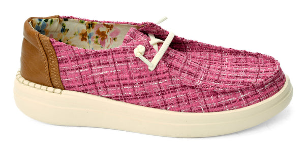 KAYAK 2 BY CORKYS FOOTWEAR IN FUCHSIA TWEED