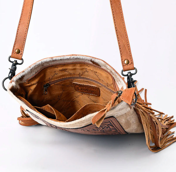 American Darling Tooled Messenger Genuine Western Leather Women Bag