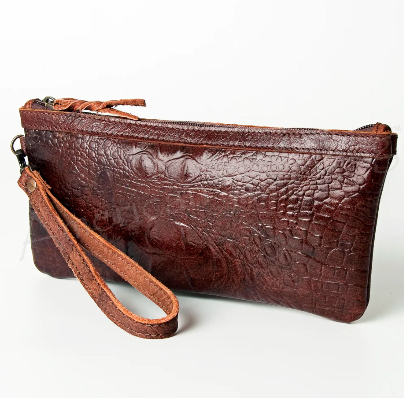 American Darling Wristlet Genuine Western Leather Women Bag-Brown