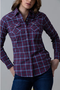 KIMES RANCH LUCAS PLAID TOP-Magenta