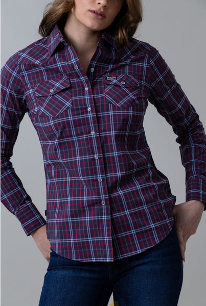 KIMES RANCH LUCAS PLAID TOP-Magenta