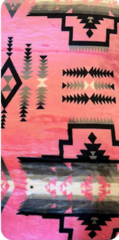 Pink Aztec Design Plush Blanket