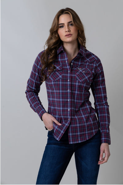 KIMES RANCH LUCAS PLAID TOP-Magenta