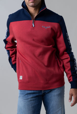 KIMES RANCH COMPETITOR QUARTER ZIP SWEATSHIRT-Red