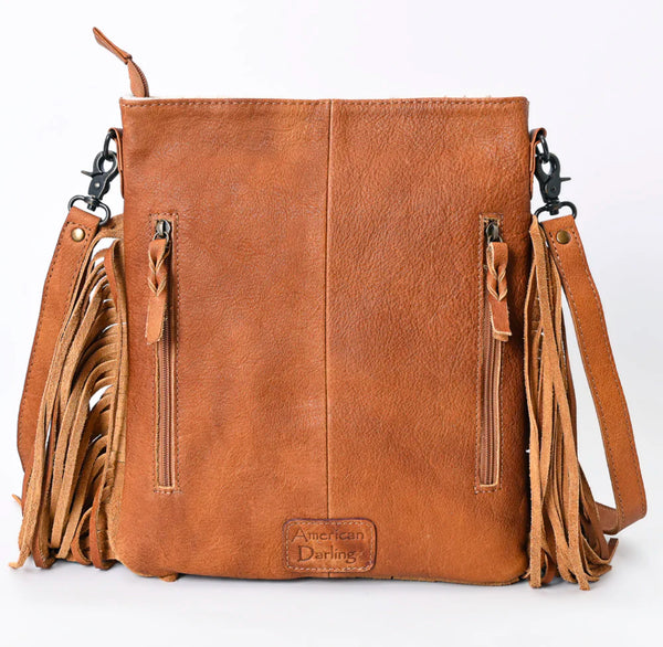 American Darling Tooled Messenger Genuine Western Leather Women Bag